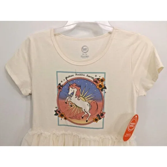 NEW! ~ Wonder Nation Cream Unicorn Tulle Tutu Dress Girls size - XL (14-16) - Picture 2 of 13